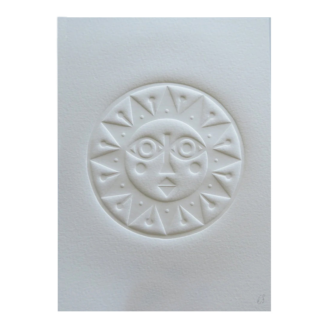 Mini Sun Embossed Linocut