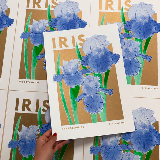 Iris Illustration Risograph Print